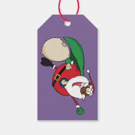 Superheld Black Santa Paper Label Cadeaulabel