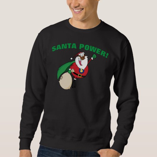 Superheld Black Santa Power Shirt (Voorkant)