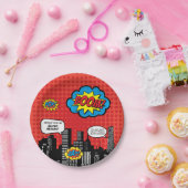 Superheld-Borden Papieren Bordje (Feest)