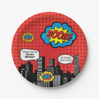 Superheld-Borden Papieren Bordje