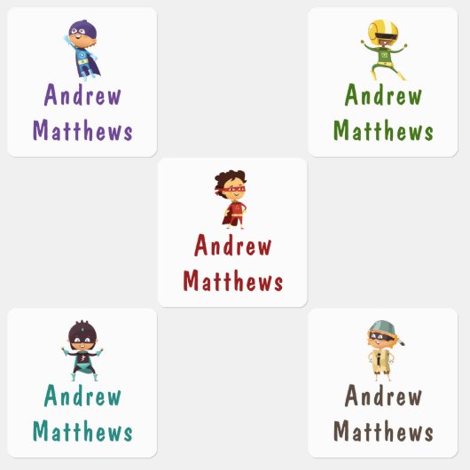 Superheld Boy Aangepaste Aangepaste Naam Kleding Labels (Groep)