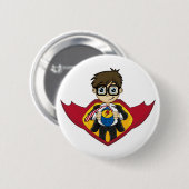 Superheld Boy Badge Ronde Button 5,7 Cm (Voorkant /achterkant)