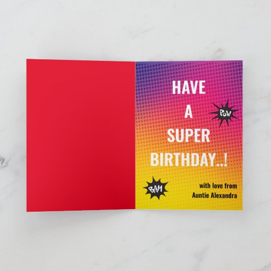 Superheld Boy Birthday Amazing Special Fun Gift Kaart (Binnen)