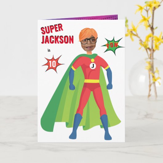 Superheld Boy Birthday Amazing Special Fun Gift Kaart (Gele Bloem)