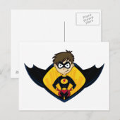 Superheld Boy Briefkaart (Voorkant / Achterkant)
