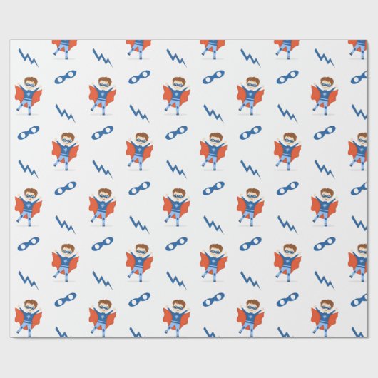 Superheld Boy Cadeaupapier (Vlak)