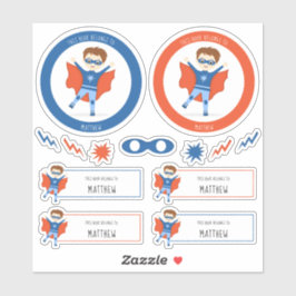 Superheld Boy Dit boek behoort tot Sticker