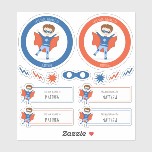 Superheld Boy Dit boek behoort tot Sticker (Vel)