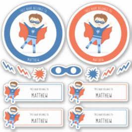 Superheld Boy Dit boek behoort tot Sticker