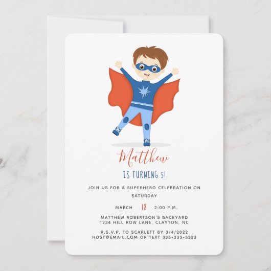 Superheld Boy Kaart (Voorkant)