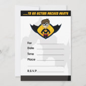 Superheld Boy Party Invite Kaart (Achterkant)