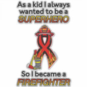 SUPERHELD...Brandweerman Sticker (Voorkant)