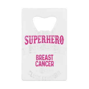 Superheld Breast Cancer Awareness Supporter Ribbon Creditkaart Flessenopener