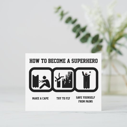 Superheld Briefkaart (Staand voorkant)