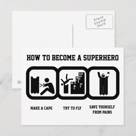 Superheld Briefkaart (Voorkant / Achterkant)