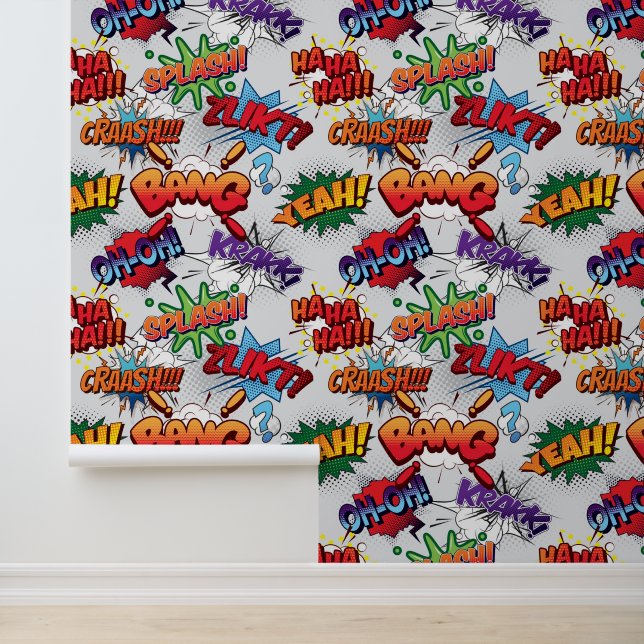 Superheld Bubble-patroon Behang (Applicatie)