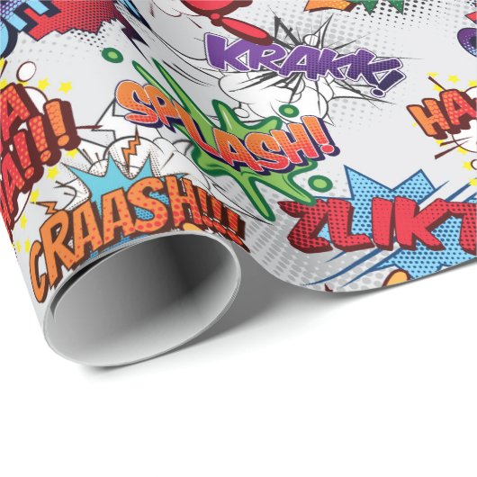 Superheld Bubble-patroon Cadeaupapier (Rol Hoek)