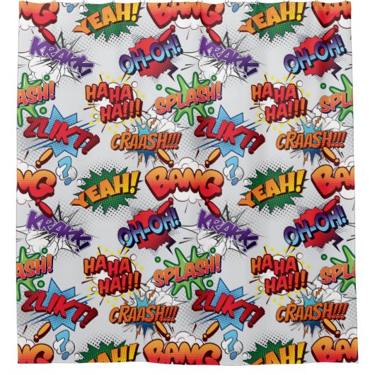 Superheld Bubble-patroon Douchegordijn (Voorkant)