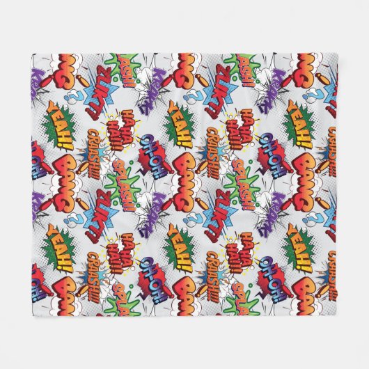 Superheld Bubble-patroon Fleece Deken (Voorkant (Horizontaal))