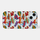 Superheld Bubble-patroon iPhone 15 Case (Achterkant horizontaal)