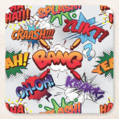 Superheld Bubble-patroon Kartonnen Onderzetters (Voorkant)