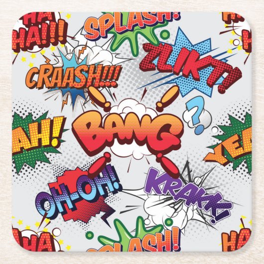 Superheld Bubble-patroon Kartonnen Onderzetters (Voorkant)