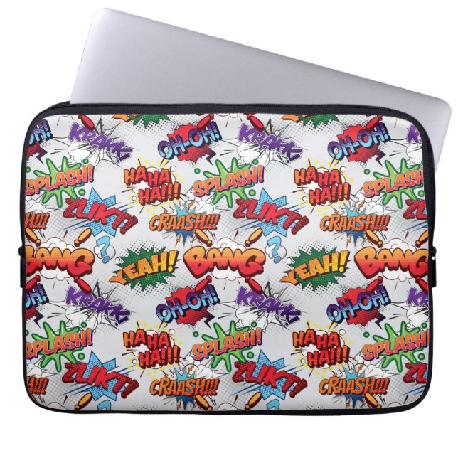 Superheld Bubble-patroon Laptop Sleeve (Voorkant)