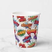 Superheld Bubble-patroon Papieren Bekers (Achterkant)