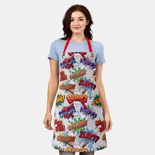Superheld Bubble-patroon Schort (Gedragen)