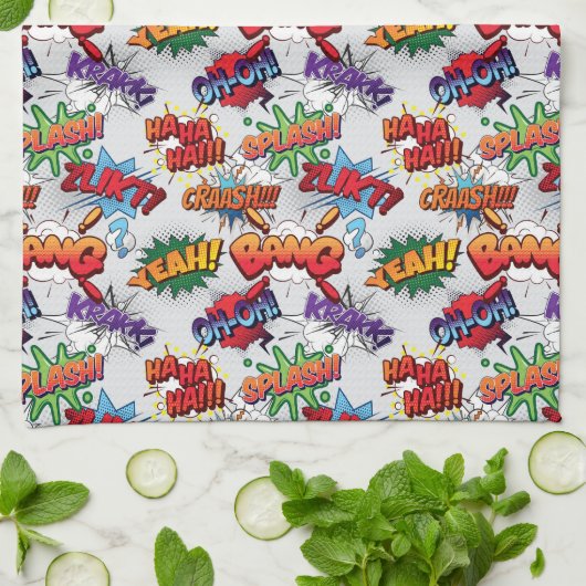 Superheld Bubble-patroon Theedoek (Gevouwen)