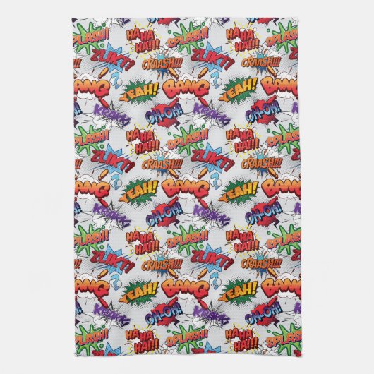 Superheld Bubble-patroon Theedoek (Verticaal)