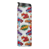 Superheld Bubble-patroon Thermosbeker (Geroteerd rechts)