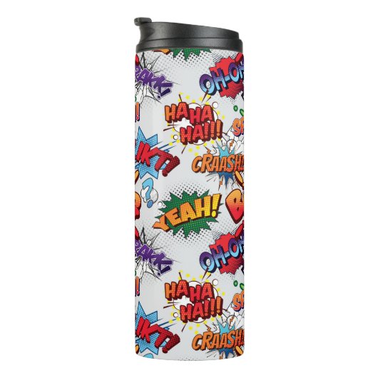 Superheld Bubble-patroon Thermosbeker (Geroteerd rechts)