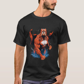 Superheld Bulldog Rode Kap Superheld Hond T-shirt