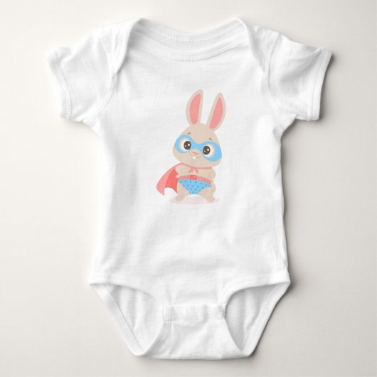 Superheld Bunny Rabbit Baby Sleeper Bodysuit (Voorkant)