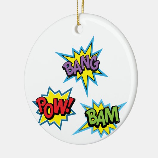 Superheld Bursts Keramisch Ornament (Links)