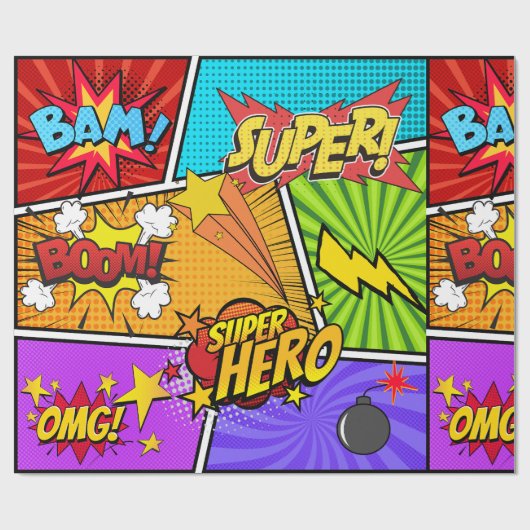 superheld cadeaupapier (Vlak)