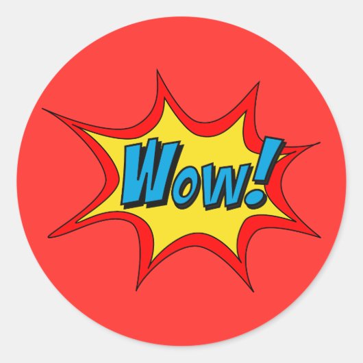 Superheld Callout Wow leraar beloning Ronde Sticker (Voorkant)