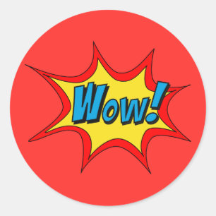 Superheld Callout Wow leraar beloning Ronde Sticker