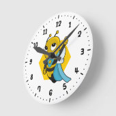 Superheld cartoon  ronde klok (Hoek)