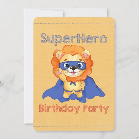 Superheld Cartoons Boy Birthday Party Kaart (Achterkant)