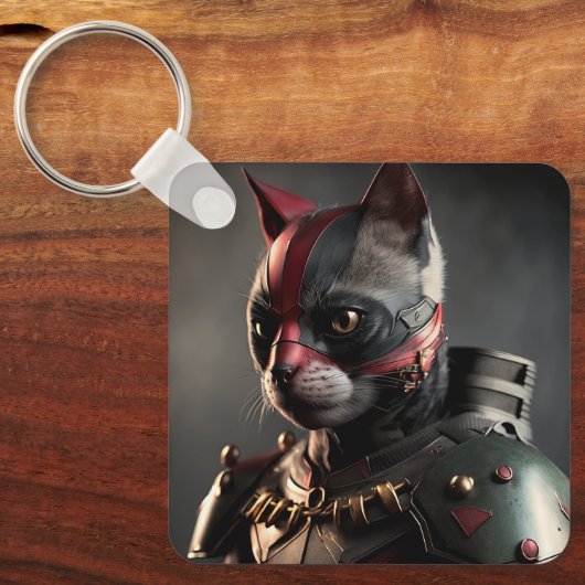 Superheld Cat Sleutelhanger (Voorkant)