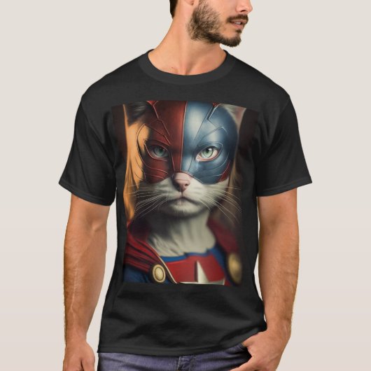 Superheld Cat T-shirt (Voorkant)