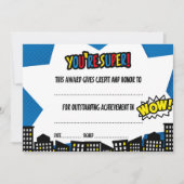 Superheld Certificate, Diploma Kaart (Voorkant)