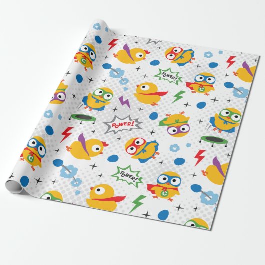 Superheld Chicken Cadeaupapier (Uitgerold)
