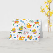 Superheld Chicken Kaart (Gele Bloem)