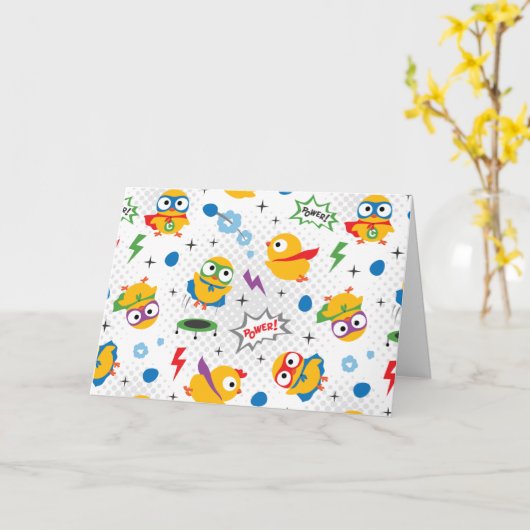 Superheld Chicken Kaart (Gele Bloem)