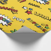 Superheld Colorful Fun Pattern Cadeaupapier (Hoek)