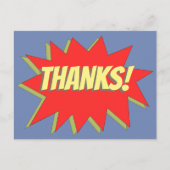 Superheld Comic Bedankt Briefkaart (Voorkant)