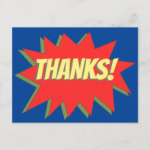 Superheld Comic Bedankt Briefkaart